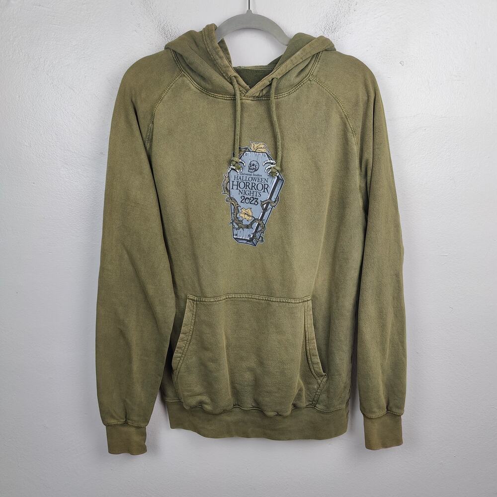 Universal Studios Halloween Horror Nights Hoodie Small Olive Green‎ 2023 FLAW - Picture 3 of 9